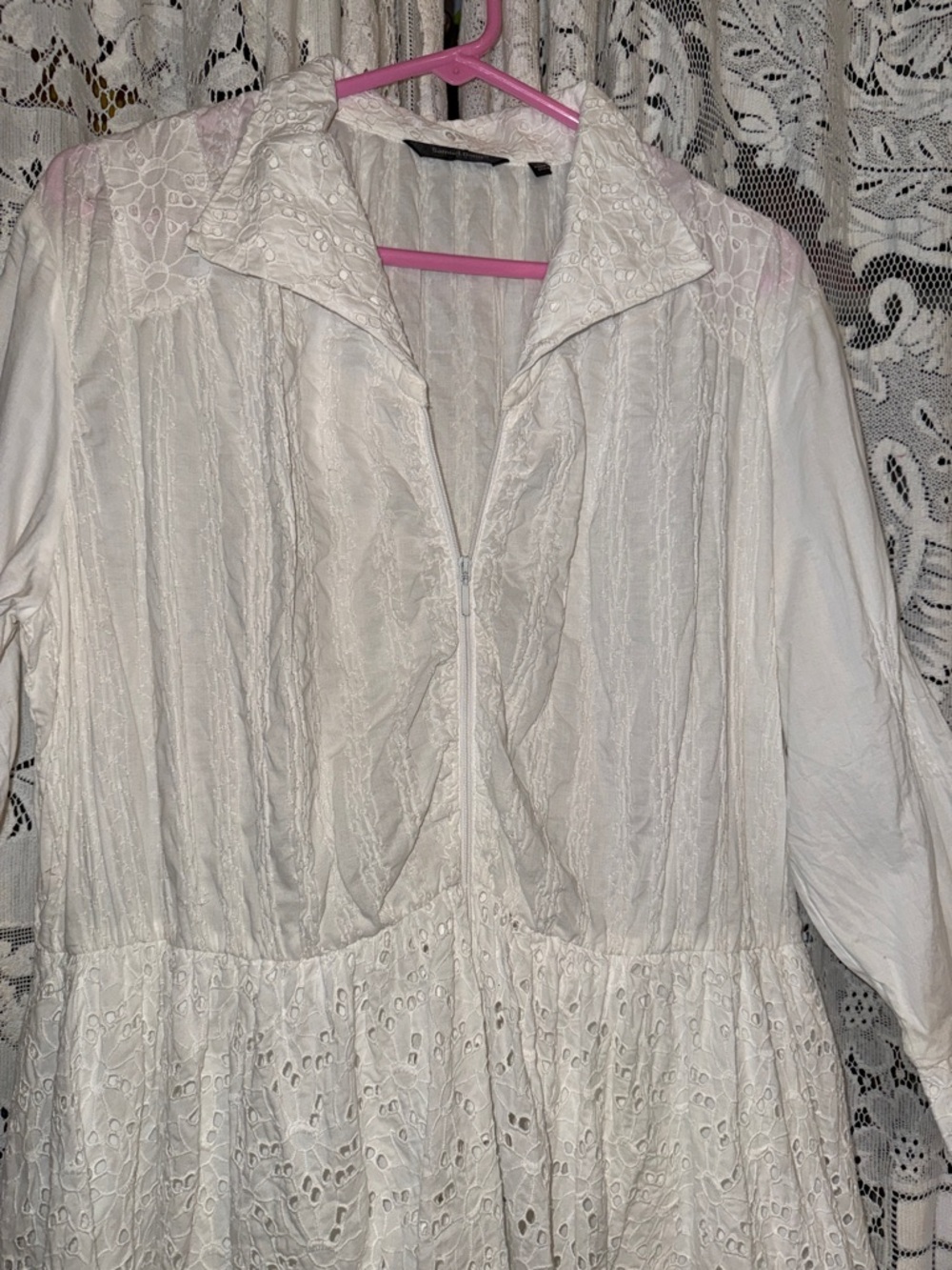 Samuel Dong White Eyelet Midi Dress - Picture 4 of 13